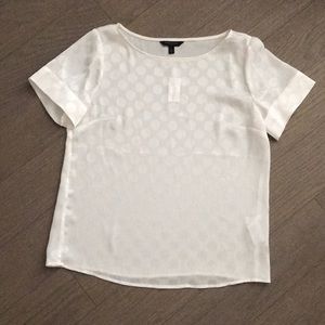 NWT Banana Republic white polka dot blouse